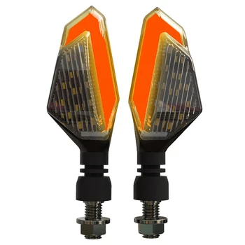

2PCS Motorcycle LED Turn Signal Lights Left Right Signal Lamp Daytime Running Lights for Honda Kawasaki Red