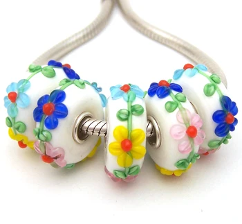 

JGWGT 2505 5X 100% Authenticity S925 Sterling Silver Beads Murano Glass beads Fit European Charms Bracelet diy jewelry Lampwork