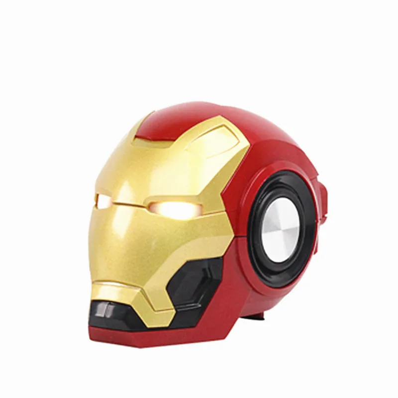 Iron Man-altavoz portátil exterior, inalámbrico por Bluetooth, bajos, Compatible con tarjeta TF, Compatible con FM