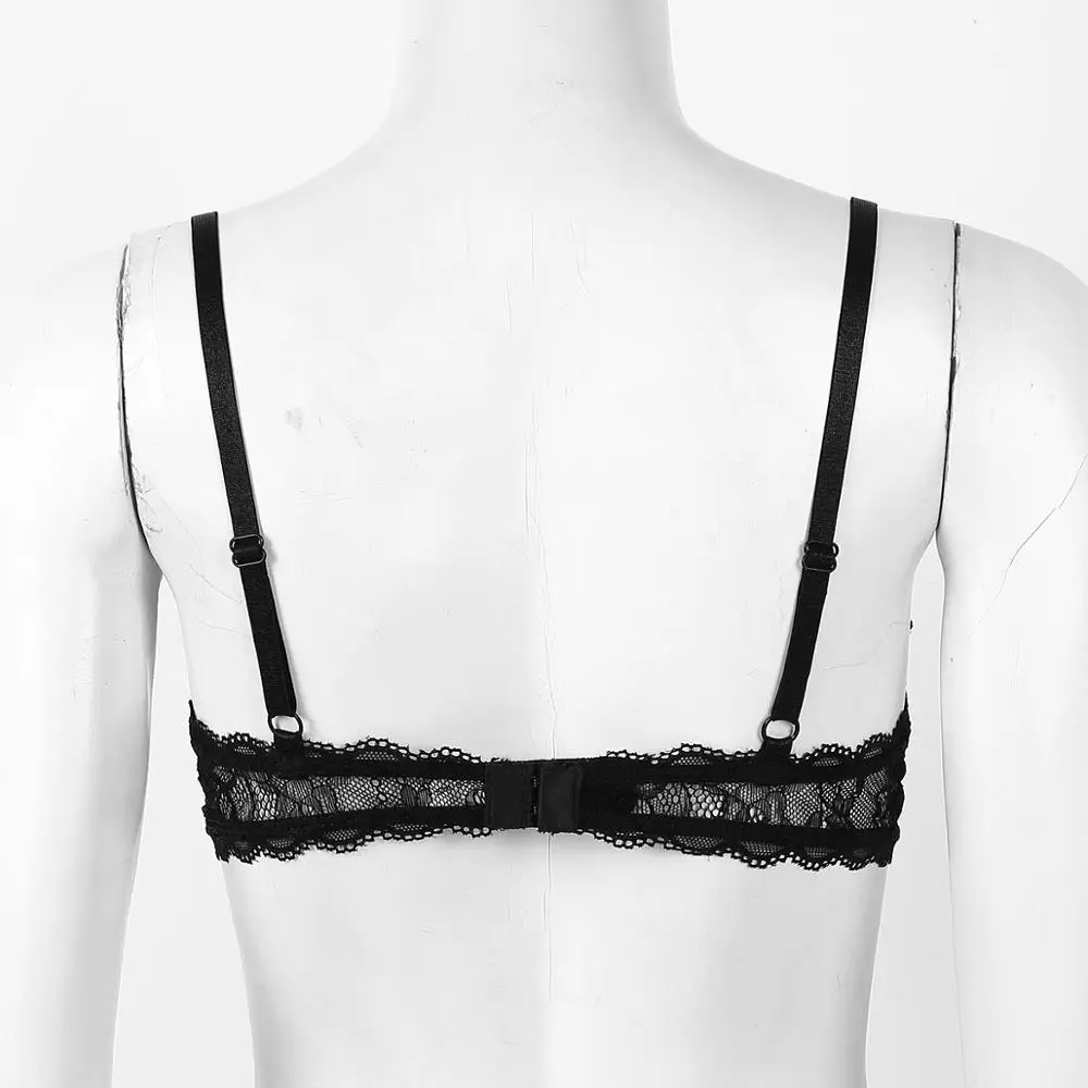 Women See Through Sheer Lace Hollow Out Lingerie Adjustable Spaghetti Shoulder Straps Open Cups Bra Push Up Underwire Bra Tops women bra,erotic lingerie