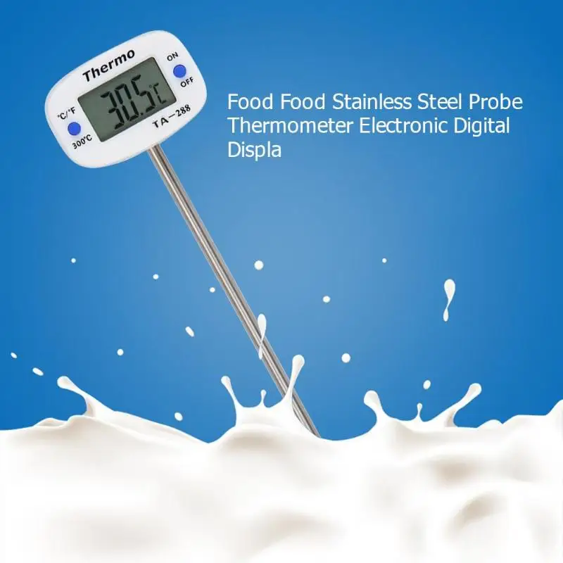 

Food Probe Thermometer Stainless Steel Electronic Digital BBQ Meat Thermometer Rotatable Temperature Test Tool
