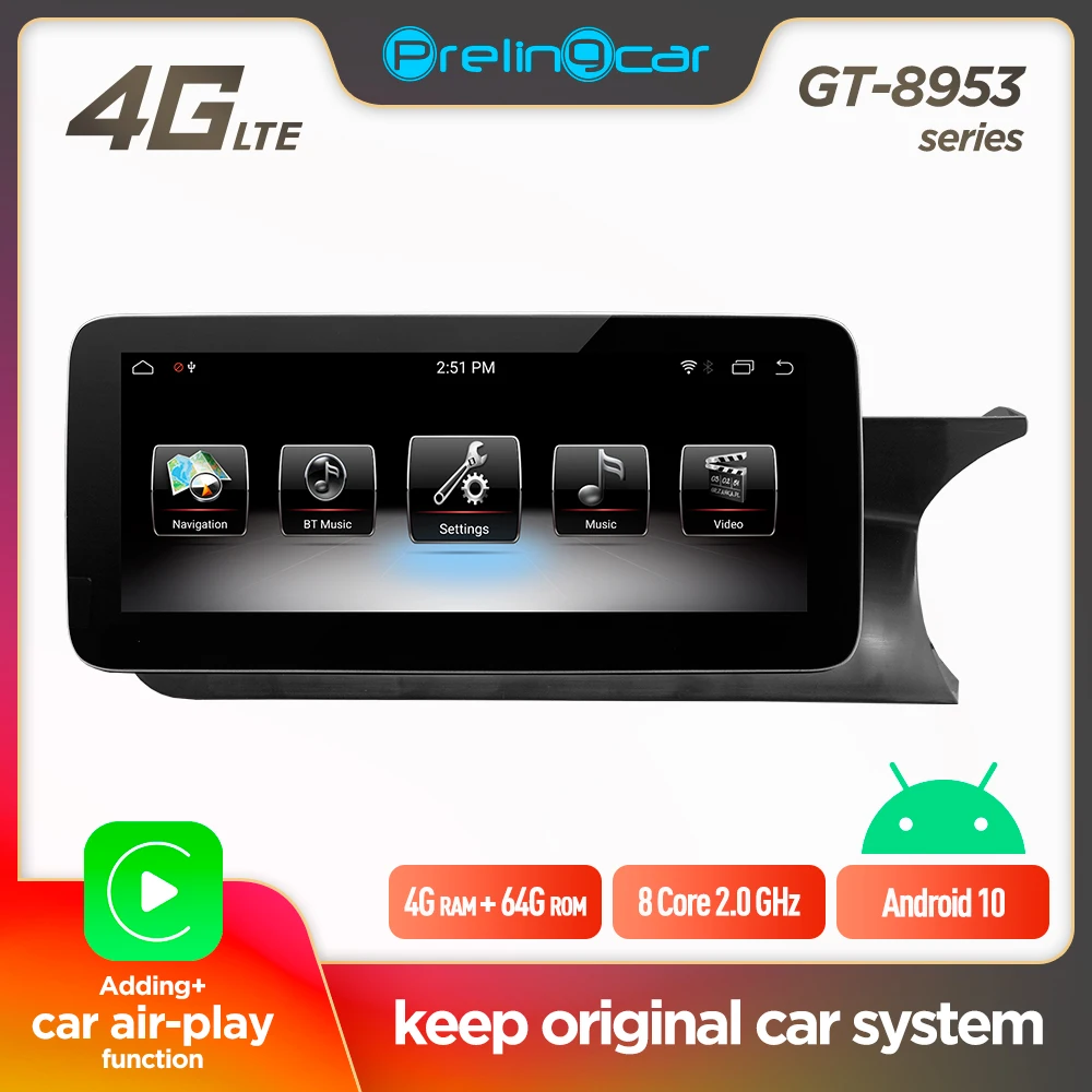 Автомобильная Мультимедийная система Prelingcar Android 9 0 для Mercedes benz C Class W204 S204 C204 2011 12 13