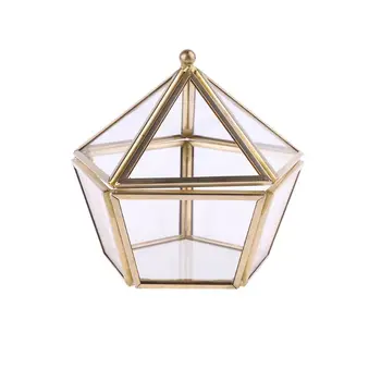

Pentagon Geometric Clear Glass Ring Box Jewelry Case Necklace Bracelets Wedding with the impeccable golden ratio