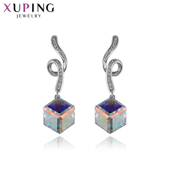 

11.11 Xuping Earrings Square Shaped Crystals from Swarovski Multicolor Elegant Gift for Women Sweet Jewelry S141.7-93216