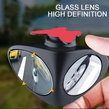 

1 Piece Car Blind Spot Mirror 360 Degree Convex Rotatable 2 Side Automibile Exterior Rear View Parking Mirror Safety Accessories