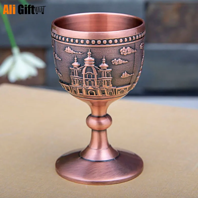 Classical Metal Wine Cup Handmade Small Goblet Household  Wine Glass 