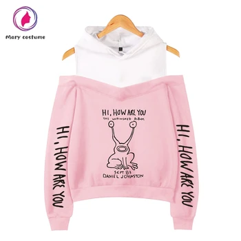 

Daniel Johnston hoodies for girls Off-The-Shoulder Sweatshirt Women hoodie Sweatshirt pink Hot Trendy women's Clothing