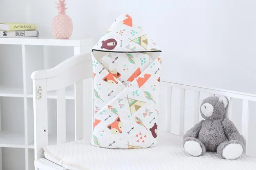 bear cotton Детское Пеленальное Одеяло 85x85 см, толстые теплые берберские флисовые Конверты в стиле радуги, для младенцев, обертывание, детские постельные принадлежности для сна - Цвет: bear cotton