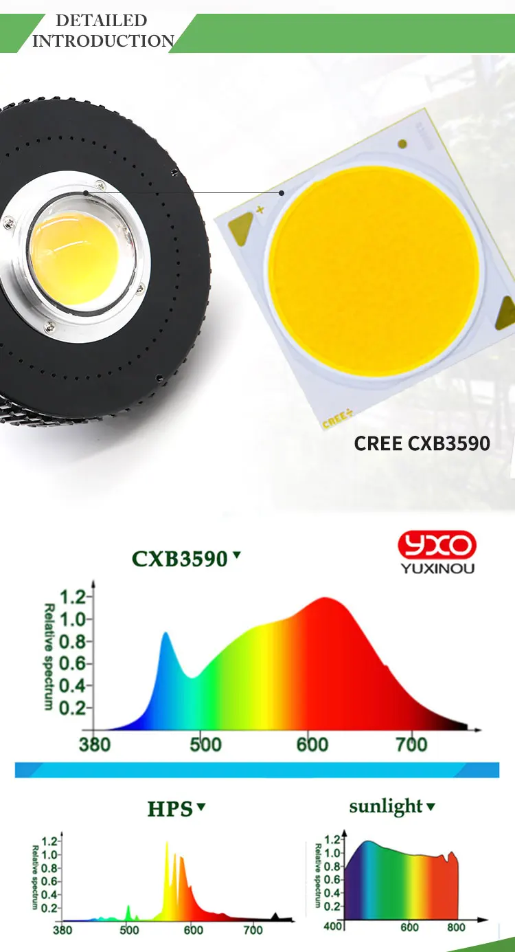 CREE CXB3590 COB LED Grow Light Full Spectrum 120W 3000k 3500k for growTent Greenhouses Hydroponics led grow lamp