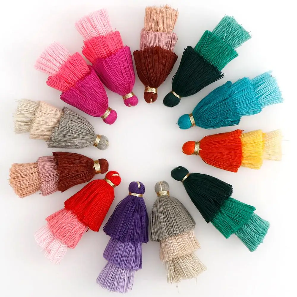 2Pcs 3 Layered Tassel Drop Bracelet Pendant Earring Charm For KeyChain DIY Phone Jewelry Apparel Making Height About 7cm 2Pcs 3 Layered Tassel Drop Bracelet Pendant Earring Charm For KeyChain DIY Phone Jewelry Apparel Making Height About 7cm