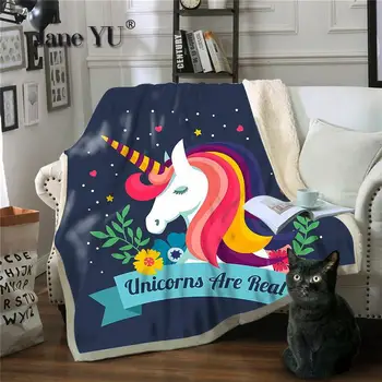 

Unicorn Series Double Layer Thickened Blanket 3d Digital Printing Blanket Sofa Cover Blanket Square Plush Blanket