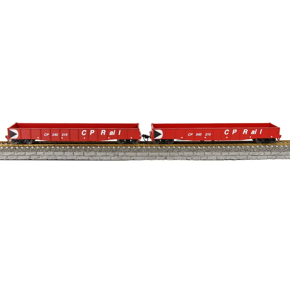 1pc/2pcs HO Scale 53ft Red CP Rail Low-side Gondola Car Railway Wagons 