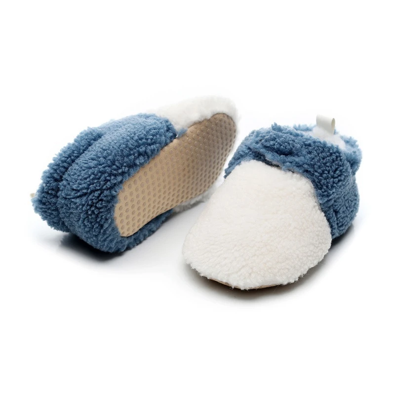 Winter Baby Patchwork Anti-Slip Shoes Newborn Baby Shoes Newborn Autumn And Winter Plus Velvet Thick Warm New Arrival