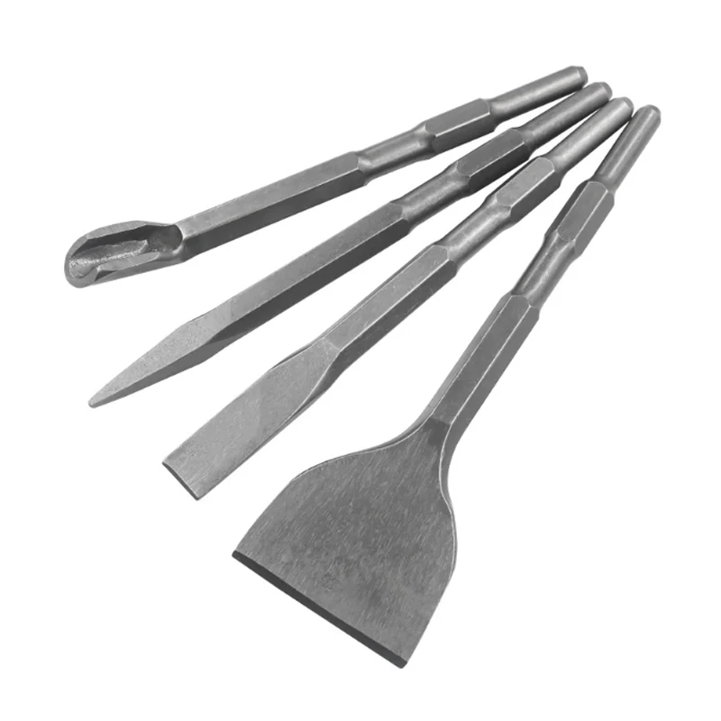 

Hex Shank Rotary Hammer Chisel Bit Point Groove Gouge Flat Chisel Electric Hammer Drill Bit Break Concrete Brick Wall Drilling