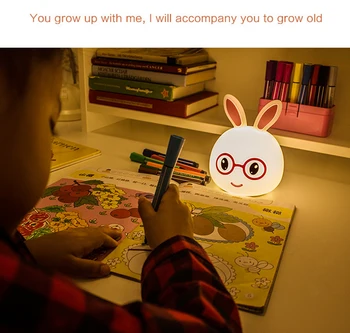 

11.11Rabbit monochrome silicone lamp USB smart creative lamp cartoon LED bedroom lighting charging night light