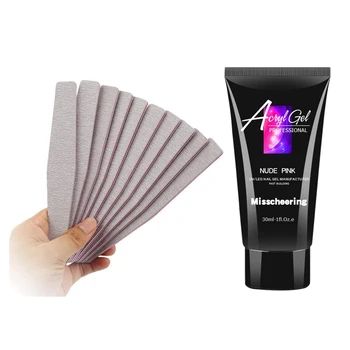 

11 PCS Nail Supplies: 10 Pcs Nail Art Sanding Buffer Manicure Grit Size 100/180 & 1 PCS 30Ml Crystal Extend Uv Nail Gel Extensio