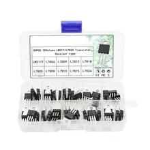 50PCS Voltage Regulator Box Transistor Assortment Kit 10 Value LM317T L7805 L7806 L7808 L7809 L7810 L7812 L7815 L7818 L7824