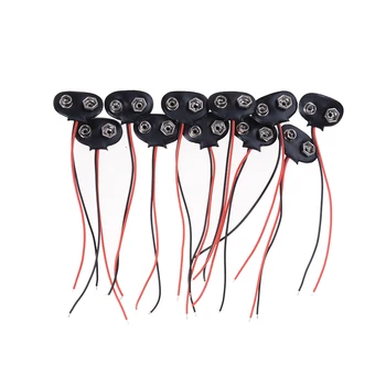 

10pcs New T Type 9V Battery Snap Connector clip Lead Wires holder 10cm Wholesale