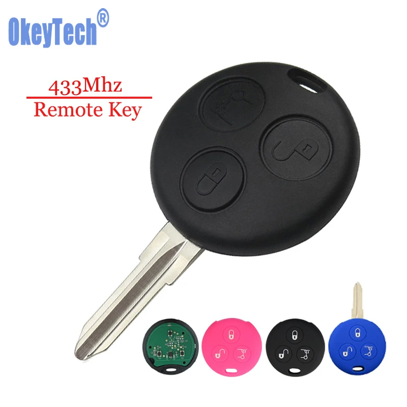 FBFGRemote Key Shell for Mercedes Benz Smart Fortwo 450 Forfour Roadste 3 Buttons Key Cover Replacement Fob Uncut Blank Case