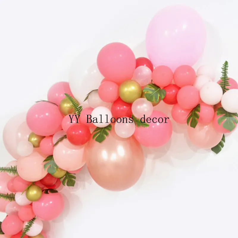 123pcs Balloon 1 Silvery Chrome Peach &amp Pink Decorations Backdrop for Wedding Baby Shower Bridal Party Decoration | Дом и сад