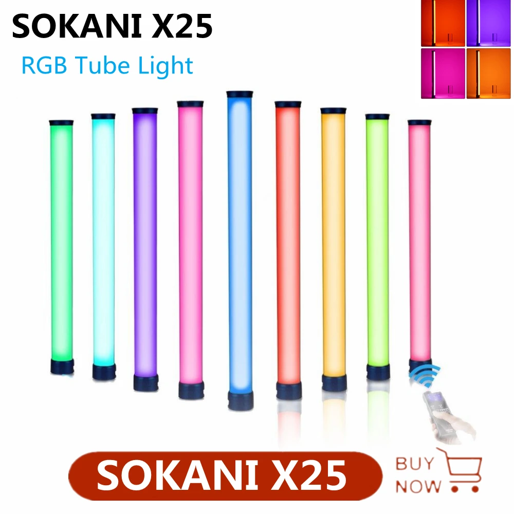 Трубчатый светильник SOKANI X25 RGB ручной цветная лампа светодиодный для видео