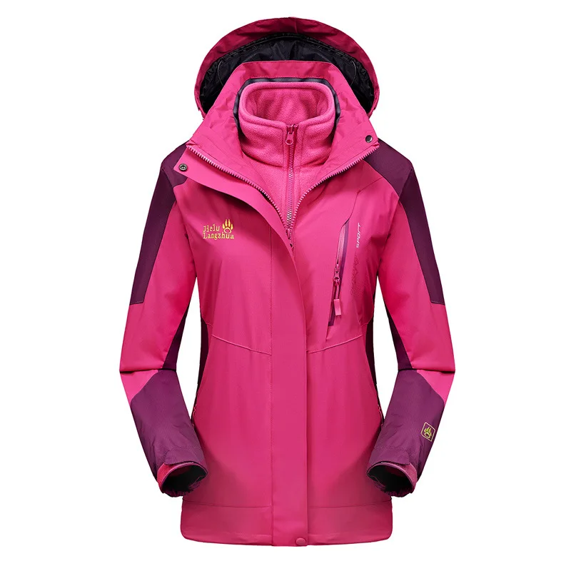 Autumn and winter new outdoor climbing men and women three-in-one windproof warm fashion slim couple sportswear