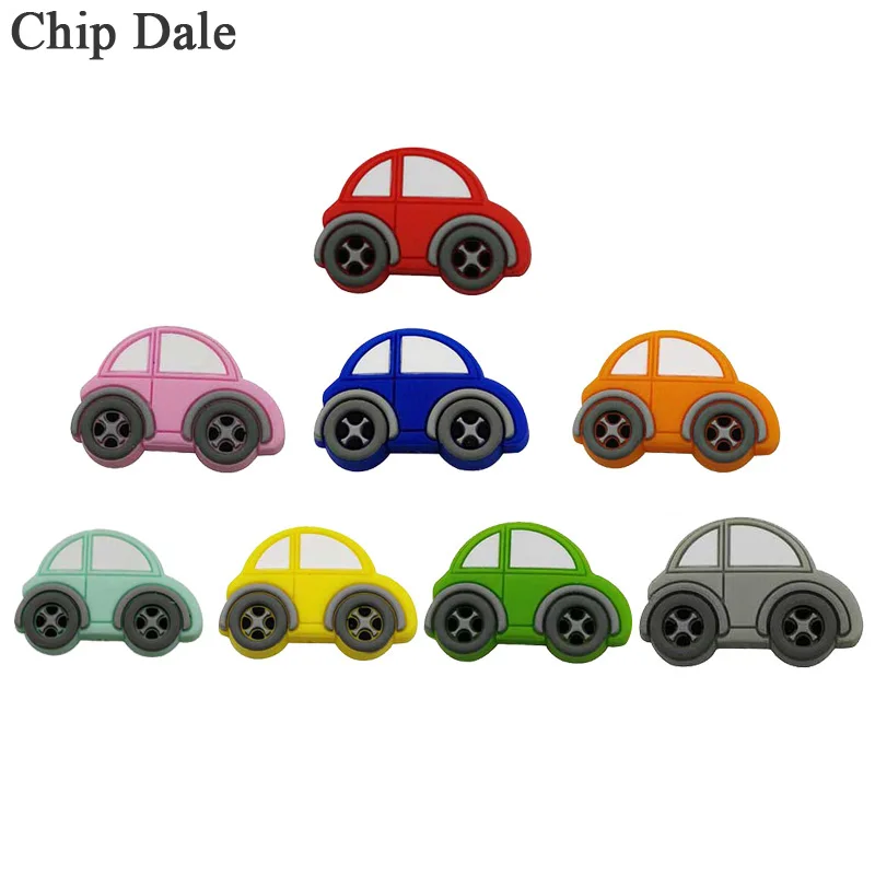 

Chip Dale 20Pcs Baby Bite Molars Bulk Beads Silicone Mini Car Shape Gel Bead Baby Teething DIY Necklace Soft Baby Teethers