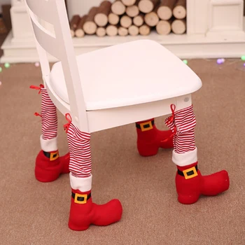 

4 pcs/set Funny Chair Leg Caps Christmas Chair Feet Cover Christmas Decoration Tables Chairs Foot Covers Floor Protectors