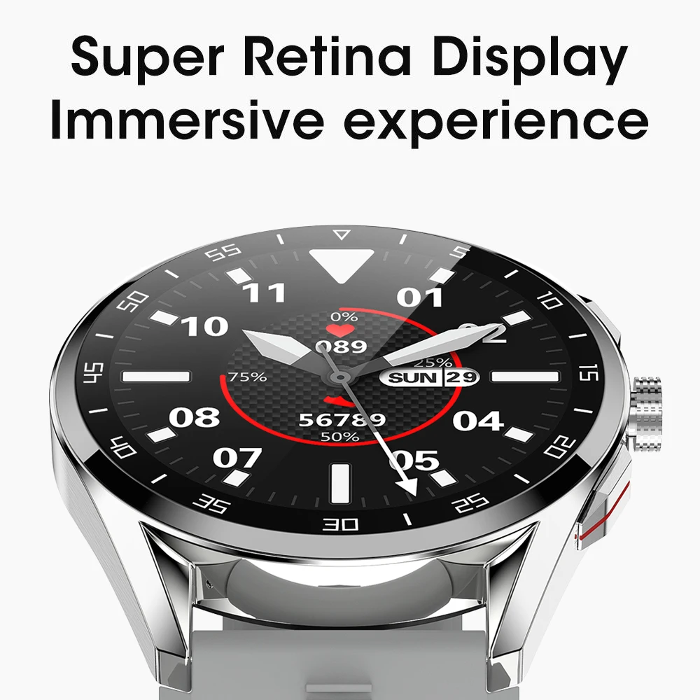 360*360 HD IPS screen Bluetooth Call men Smart watch Heart Rate Monitor IP68 swim sport smartwatch custom dials For Android IOS