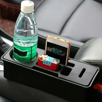 

High Quality Universal Waterproof Car Seat Gap Storage Box Vehicle Storage Bin Place Keys Coins Cigarettes Water Cup Holders