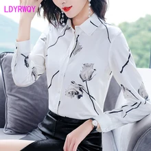 Aliexpress - LDYRWQY  2021 summer women’s long-sleeved printing fashion large size loose lapel single-breasted Korean new shirt