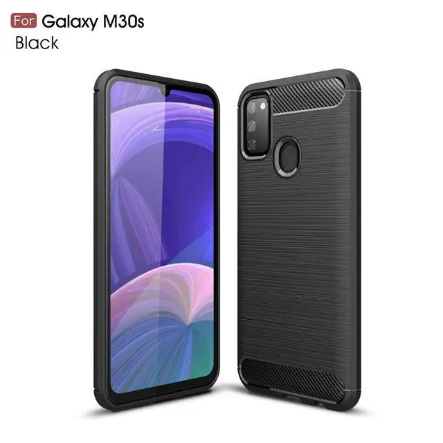 Противоударный чехол из углеродного волокна для samsung Galaxy M30S A10S A20S A70s A90 5G, чехол для samsung A60 A50 A40 A30 S, чехол-накладка - Цвет: Черный