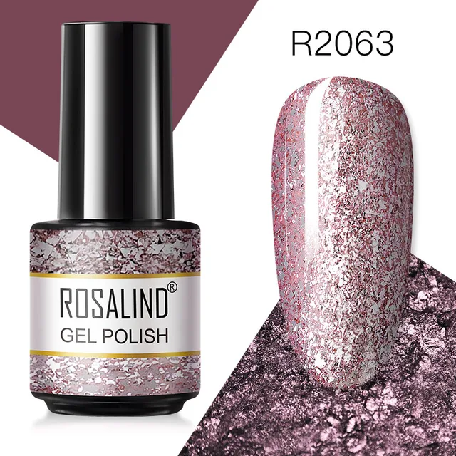 ROSALIND Gel Nail Polish Glitter Gel For Manicure Art Semi Permanent Hybrid Varnish Need UV LED Base Top Coat Nail Polish RAR2063