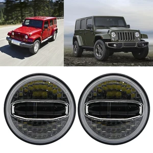 Image 5 - 7 Inch LED Headlight Round Led Spotlight Halo Ring Motorcycle Light For Jeep Wrangler Off Road 4x4 Motorcycle
