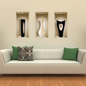 

New 3Pcs Magic Removable 3D Wall Sticker Wall Decals for Home Decoration Living Room Background DIY Wall Sticker Art Mural Poste