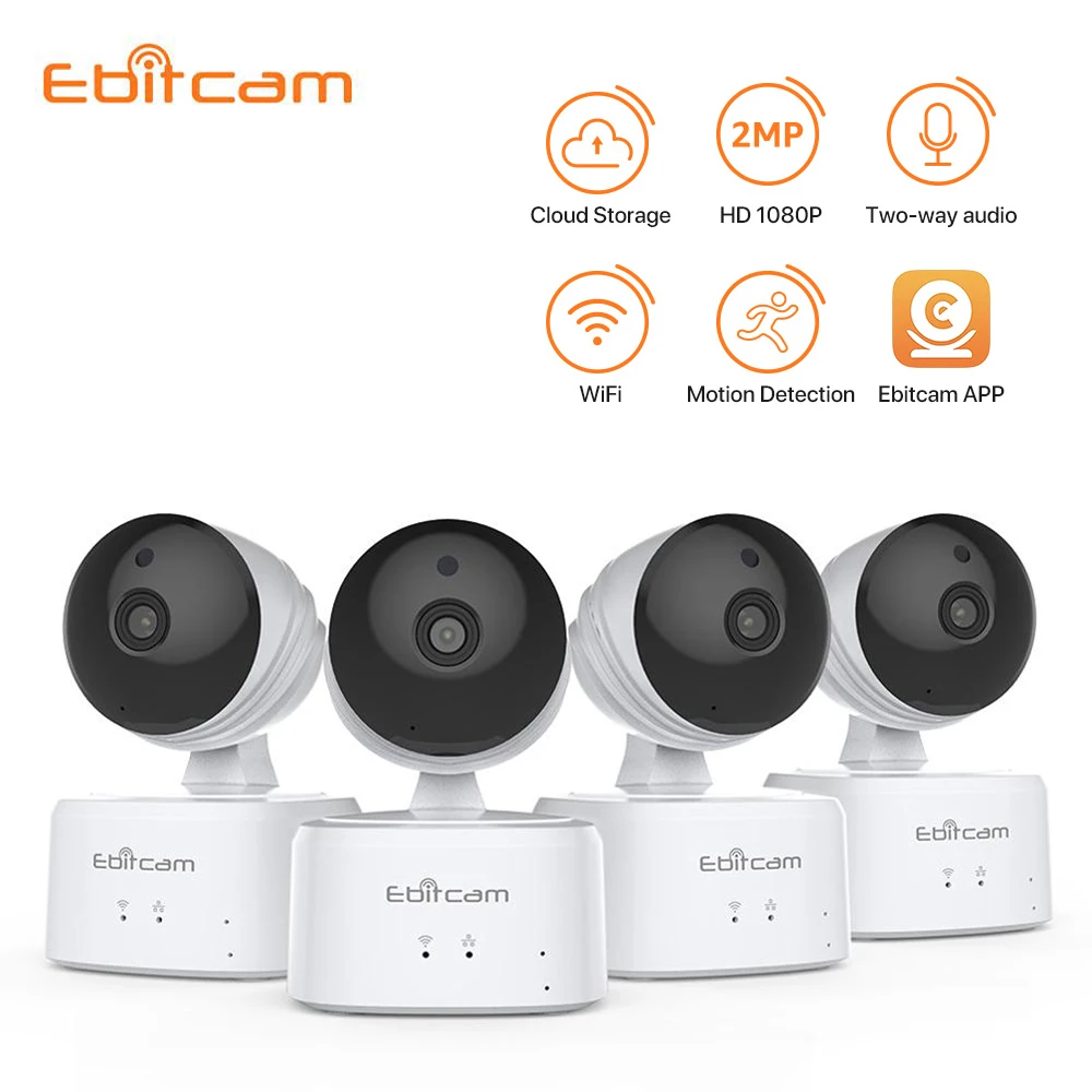

Ebitcam Wireless Security Camera System 1080p Cloud Wifi CCTV Camera Security System Kit IP Cameras PTZ Surveillance Cameras