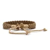 Handmade Vintage Cotton Rope Charm Bracelet for Women Men Brown Adjustable String Bracelet Jewelry ► Photo 3/4