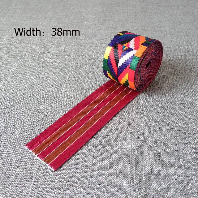 5Yards Width 25mm 38mm Webbing Yoga Belt Tape Strap Rope Dog Pet Collar Leash Harness Backpack Bag Garment Ribbons DIY Accessory Rainbow  38mm
