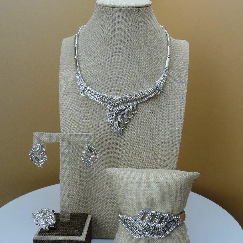 

Yuminglai 2019 Fashion Simple Design Dubai Gold Plated Ladies Rhinestone Jewelry Sets FHK6815