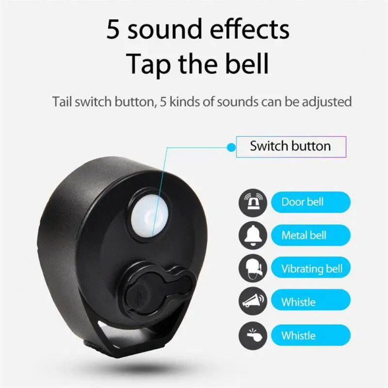 

Электрический гудок 120 дБ, 5 звуковых режимов, звонок для горного и дорожного велосипеда, водонепроницаемый Электрический гудок