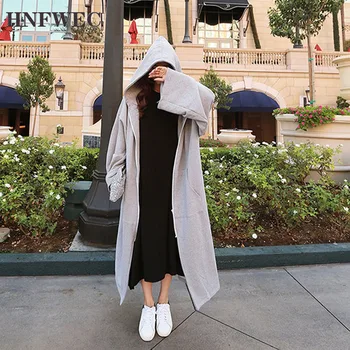 

casual zipper hooded for women 2020 fashion new cotton sweatwear tide long overknee large size all-match U478