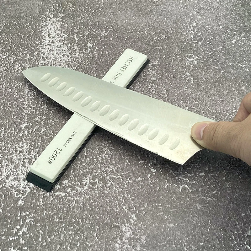 Knife sharpener Kitchen knife sharpener Knife sharpening stone Diamond sharpening stone White alundum 120 240 400 600 1000 1500# knife sharpener Grindstone Whetstone Single sharpening stone Honing System 6pcs