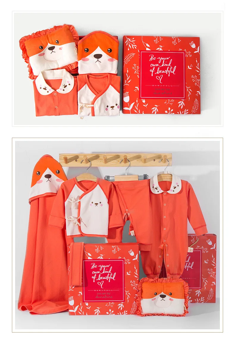 Подарочная коробка для новорожденных, одежда для малышей 0-3 месяцев, 6 комплектов из чистого хлопка, весна-осень-лето, Товары для новорожденных