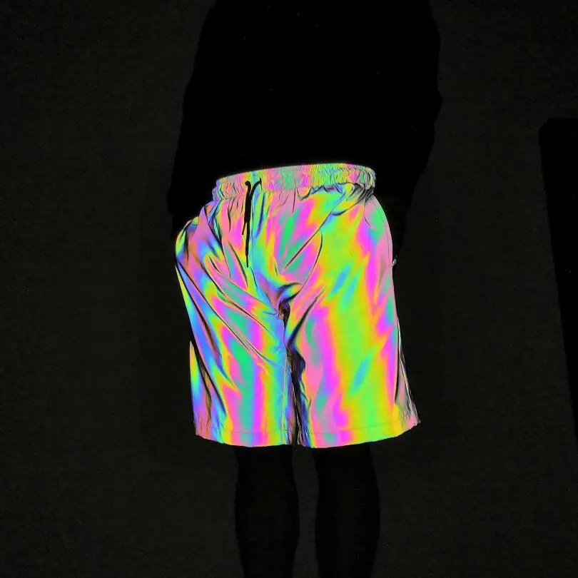 Rainbow Gym Sport Shorts Men Reflective 