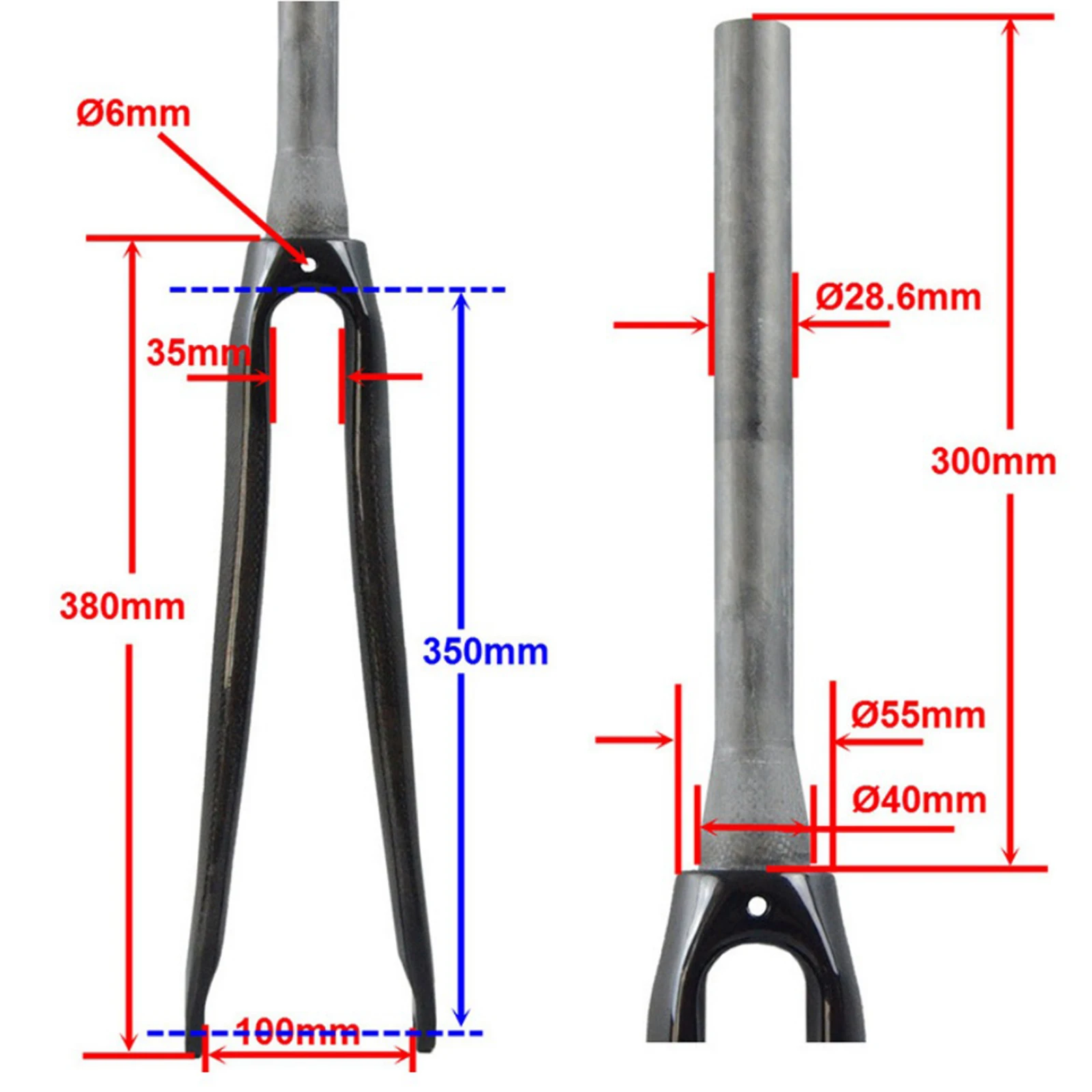 700c Road Bike Bicycle Black Rigid Forks Threadless 1-1/8