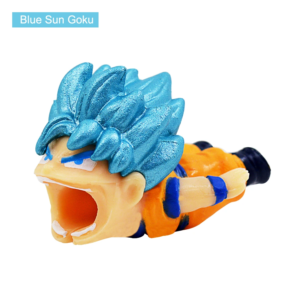 CHIPAL укусы животных кабель протектор один кусок Мультфильм Для Зарядное устройство USB для IPhone провода намотки шнур данных зарядки Организатор укуса - Цвет: Blue Sun Goku