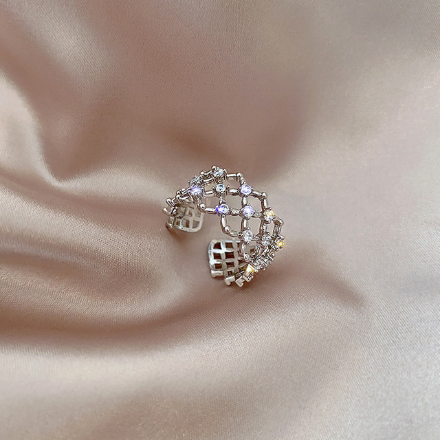 Sexy Zircon Open Rings For Women Trend Heart Pearl Wedding Party Adjustable Ring Girls Elegant Jewelry Gifts