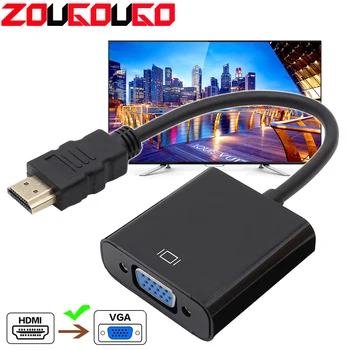 

HDMI to VGA Adapter Male To Famale Converter Adapter 1080P Digital to Analog Video Audio For PC Laptop Tablet