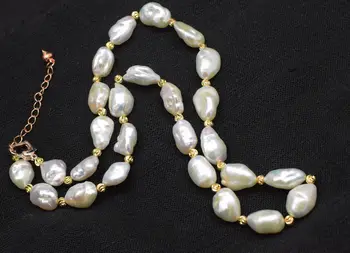 

freshwater pearl reborn keshi white baroque necklace wholesale nature 18"