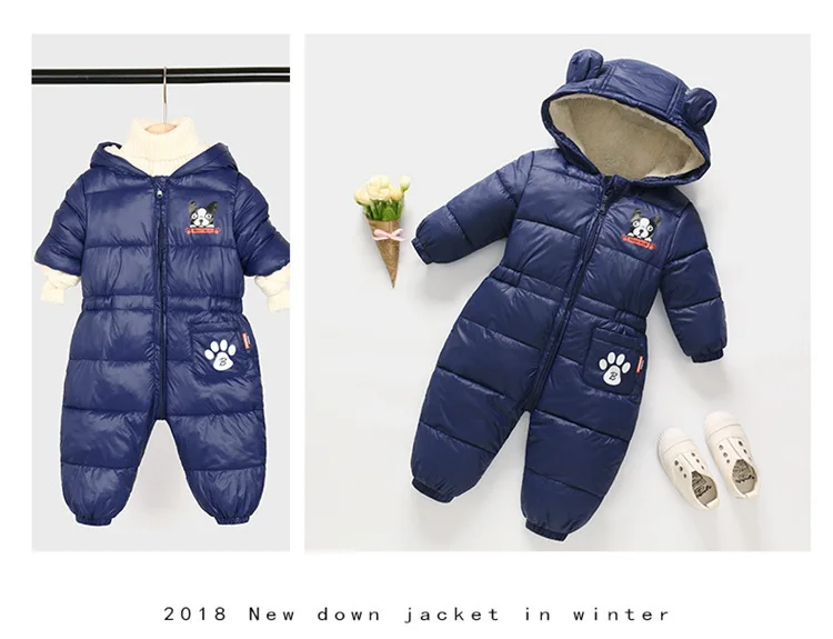 Baby Boy Girl Clothes Winter New born Hooded Rompers Cotton Outfit Newborn Jumpsuit Overalls For Children Costume Toddler Romper